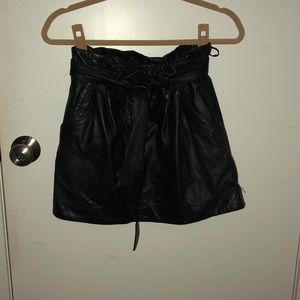 Topshop real leather skirt